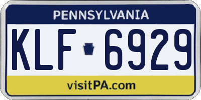 PA license plate KLF6929