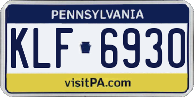 PA license plate KLF6930