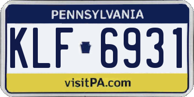 PA license plate KLF6931