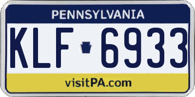 PA license plate KLF6933