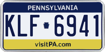 PA license plate KLF6941