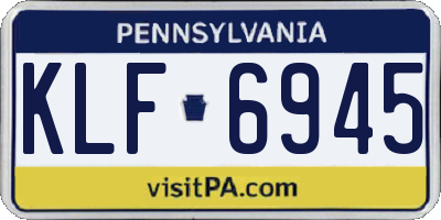 PA license plate KLF6945