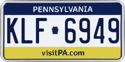 PA license plate KLF6949