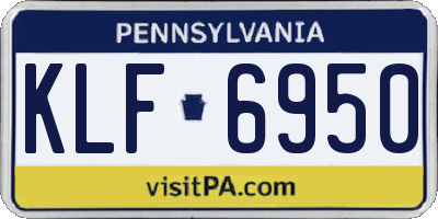 PA license plate KLF6950