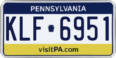 PA license plate KLF6951