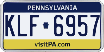 PA license plate KLF6957