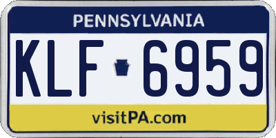 PA license plate KLF6959