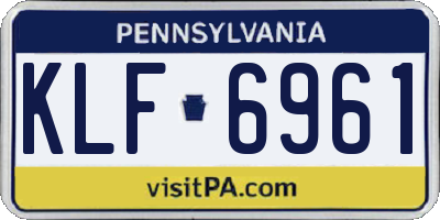 PA license plate KLF6961