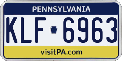 PA license plate KLF6963