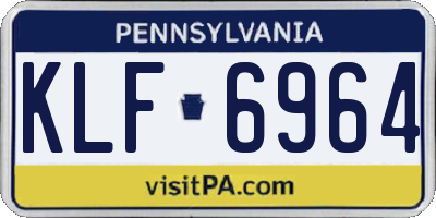 PA license plate KLF6964