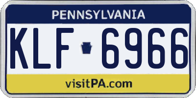 PA license plate KLF6966