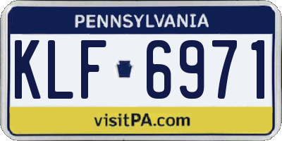 PA license plate KLF6971
