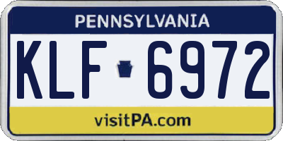 PA license plate KLF6972