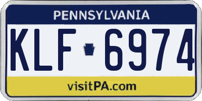 PA license plate KLF6974