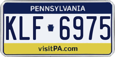 PA license plate KLF6975