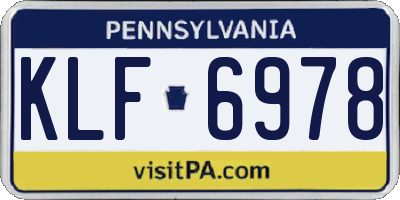 PA license plate KLF6978