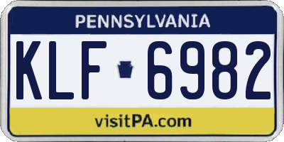PA license plate KLF6982