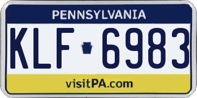 PA license plate KLF6983