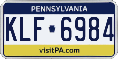PA license plate KLF6984
