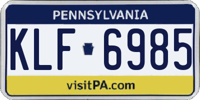 PA license plate KLF6985