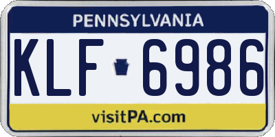 PA license plate KLF6986