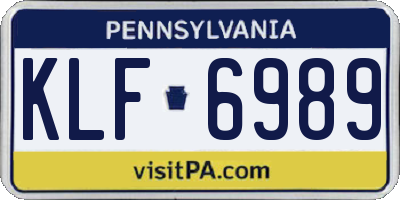 PA license plate KLF6989
