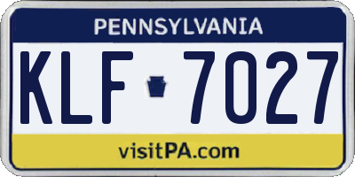 PA license plate KLF7027