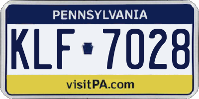 PA license plate KLF7028