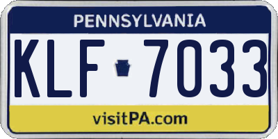 PA license plate KLF7033