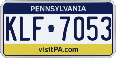 PA license plate KLF7053