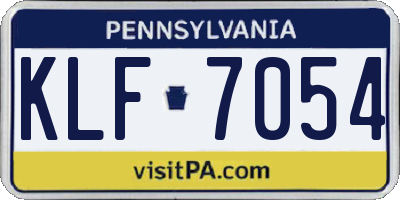 PA license plate KLF7054