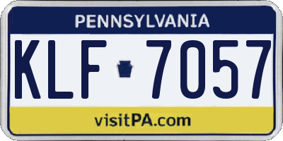 PA license plate KLF7057
