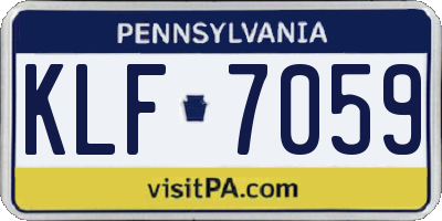 PA license plate KLF7059