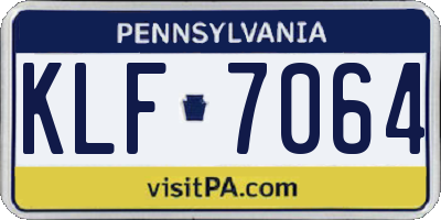 PA license plate KLF7064
