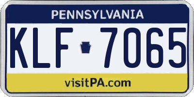 PA license plate KLF7065