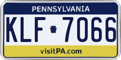 PA license plate KLF7066