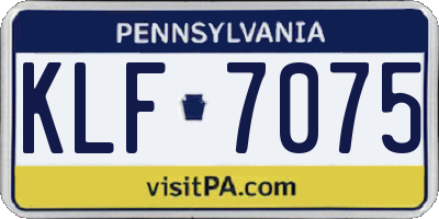 PA license plate KLF7075