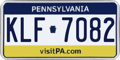 PA license plate KLF7082