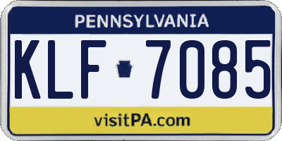 PA license plate KLF7085