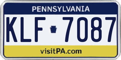 PA license plate KLF7087