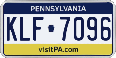 PA license plate KLF7096
