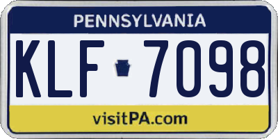 PA license plate KLF7098