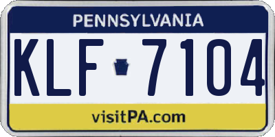 PA license plate KLF7104