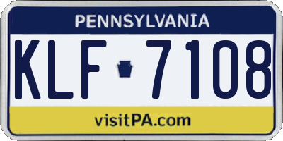 PA license plate KLF7108