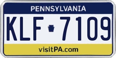 PA license plate KLF7109