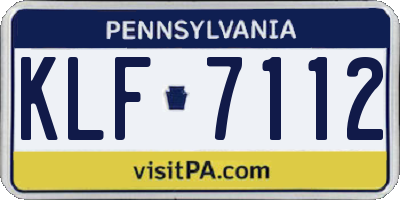 PA license plate KLF7112