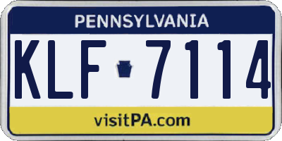 PA license plate KLF7114