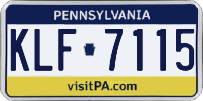 PA license plate KLF7115