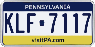 PA license plate KLF7117