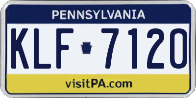 PA license plate KLF7120